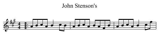 John Stenson's - staff notation