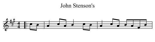 John Stenson's - staff notation