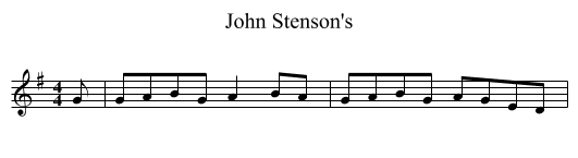 John Stenson's - staff notation