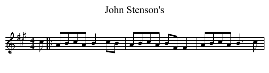 John Stenson's - staff notation
