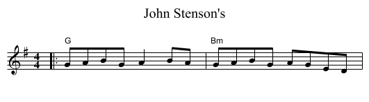 John Stenson's - staff notation