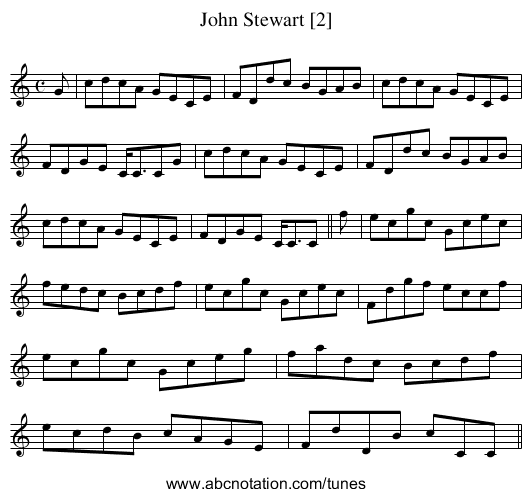 John Stewart [2] - staff notation