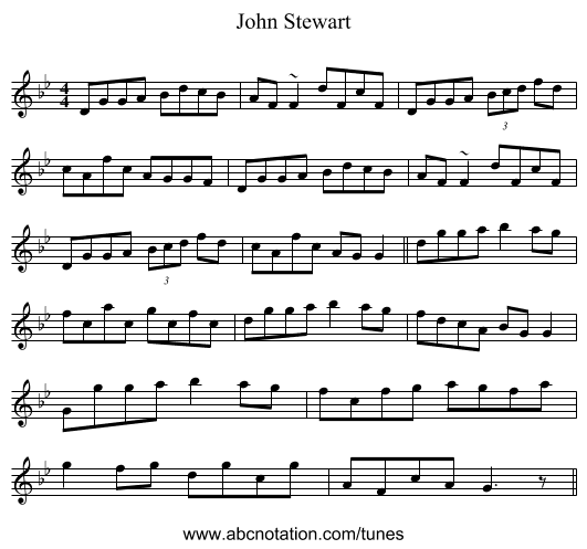 John Stewart - staff notation