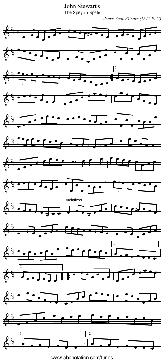 John Stewart's - staff notation
