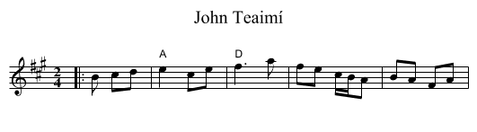 John Teaimí - staff notation