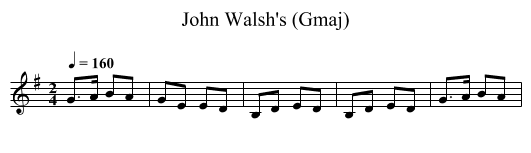 John Walsh's (Gmaj) - staff notation