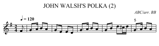 JOHN WALSH'S POLKA (2) - staff notation
