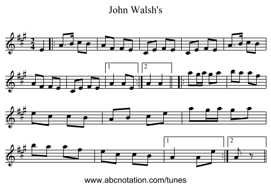 John Walsh's - staff notation