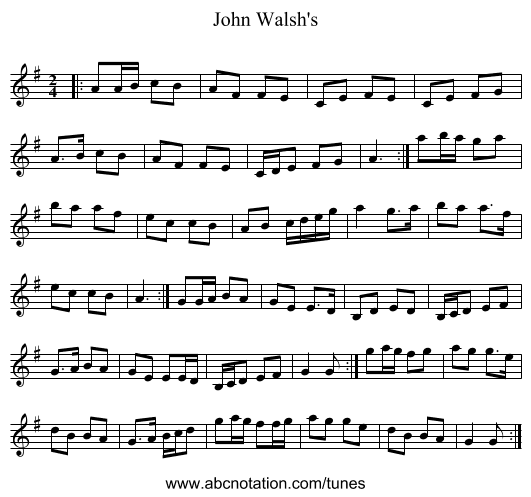 John Walsh's - staff notation
