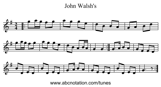 John Walsh's - staff notation