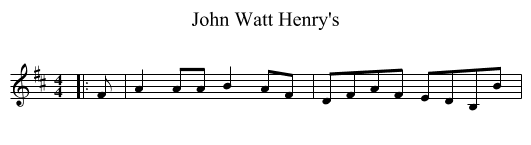 John Watt Henry's - staff notation