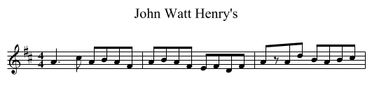 John Watt Henry's - staff notation
