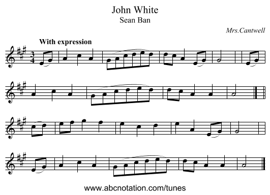 John White - staff notation