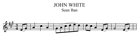JOHN WHITE - staff notation