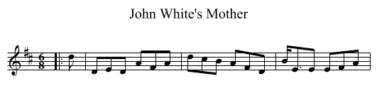 John White's Mother - staff notation
