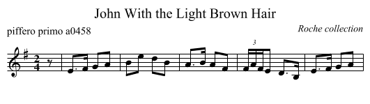 John With the Light Brown Hair - staff notation