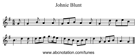 Johnie Blunt - staff notation