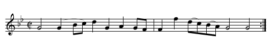 Johnie Cope - staff notation
