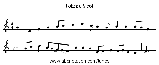 Johnie Scot - staff notation