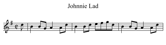 Johnnie Lad - staff notation