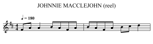JOHNNIE MACCLEJOHN (reel) - staff notation