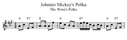 Johnnie Mickey's Polka - staff notation