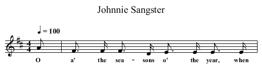Johnnie Sangster - staff notation