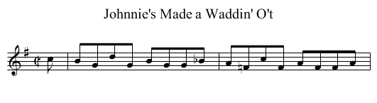 Johnnie's Made a Waddin' O't - staff notation