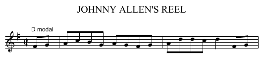 JOHNNY ALLEN'S REEL - staff notation