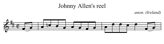 Johnny Allen's reel - staff notation