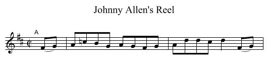 Johnny Allen's Reel - staff notation