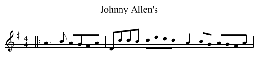 Johnny Allen's - staff notation