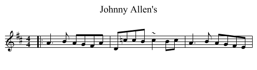 Johnny Allen's - staff notation