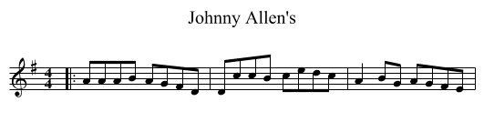 Johnny Allen's - staff notation