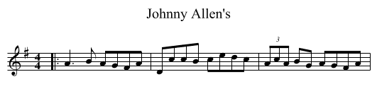 Johnny Allen's - staff notation