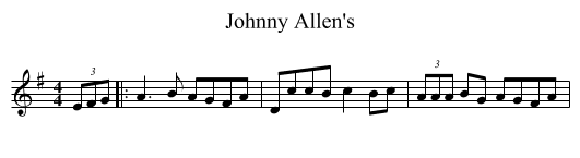 Johnny Allen's - staff notation