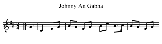 Johnny An Gabha - staff notation