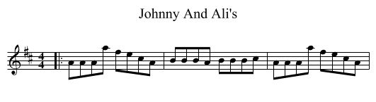Johnny And Ali's - staff notation