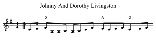 Johnny And Dorothy Livingston - staff notation