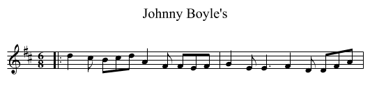 Johnny Boyle's - staff notation
