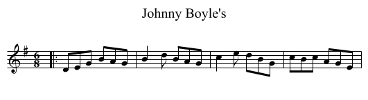 Johnny Boyle's - staff notation