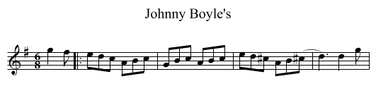 Johnny Boyle's - staff notation