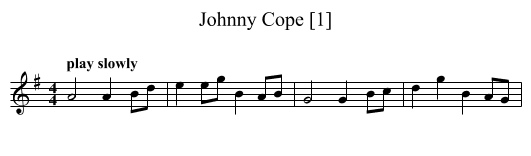 Johnny Cope [1] - staff notation