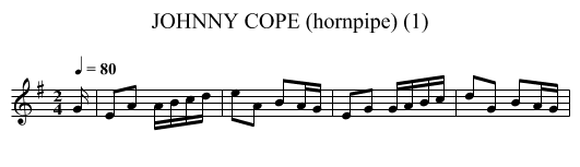 JOHNNY COPE (hornpipe) (1) - staff notation