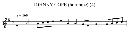 JOHNNY COPE (hornpipe) (4) - staff notation