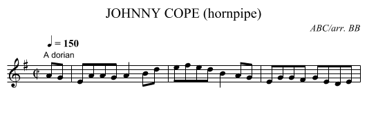 JOHNNY COPE (hornpipe) - staff notation