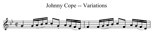Johnny Cope -- Variations - staff notation