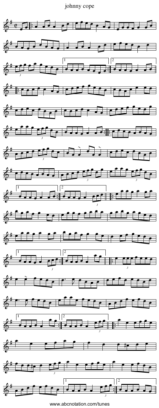 johnny cope - staff notation