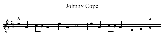 Johnny Cope - staff notation