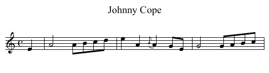 Johnny Cope - staff notation